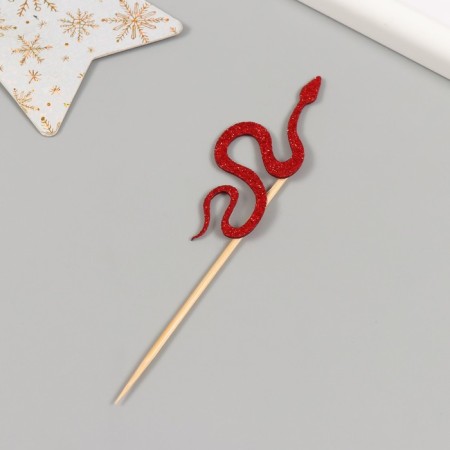 Decor for creativity "Red Snake" 12.5 cm (set 6 pcs)-3