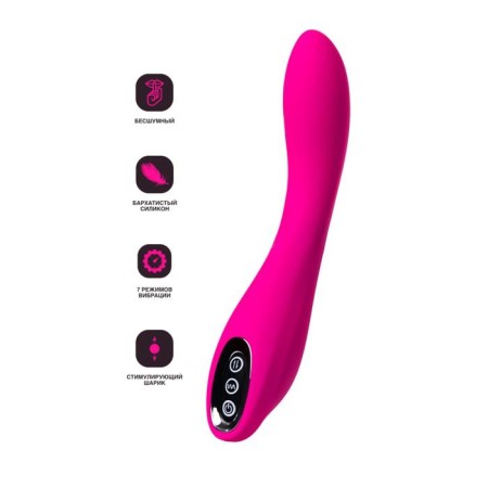Vibrator with a stimulating ball Jos Beadsy, silicone, pink color, 21 cm-9