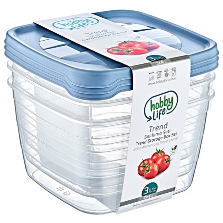 A set of food containers Hobbylife Trend, 4 l, 3 pcs, color mix