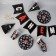A set of paper utensils "Pirate": 6 plates, 6 glasses, 6 caps, garland