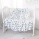 Blanket, size 100 × 118 cm, print flowers, blue