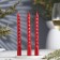 Set of candles of twisted, 1.5x 15 cm, 3 pieces, ruby