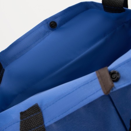 Permanent folding bag on 2 wheels, on the button, the color is blue-4