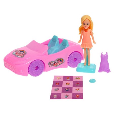 Baby Doll "Catti" with a car and accessories, Mix color