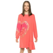 Dress for girls, height 140 cm, coral color