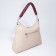 Bag-bag, lightning department, 3 outer pockets, long belt, beige/burgundy color