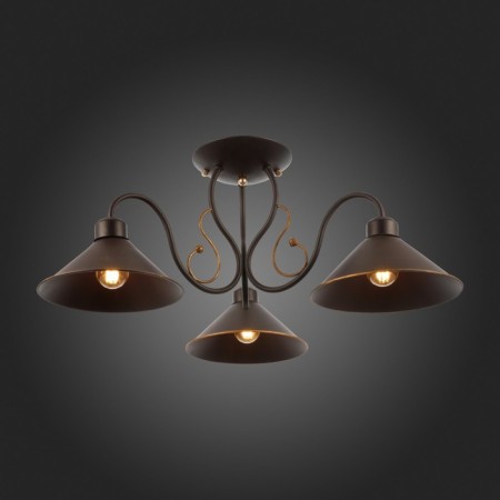Ceiling EVOLUCE lamp. Sle120402-03. Ciolla. 3x60 watts, E27, 66x66x24 cm, dark -brown color-7