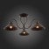 Ceiling EVOLUCE lamp. Sle120402-03. Ciolla. 3x60 watts, E27, 66x66x24 cm, dark -brown color