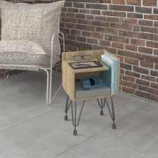 Bedside table Liverpool 35x35x48 cm, oak craf gold, black