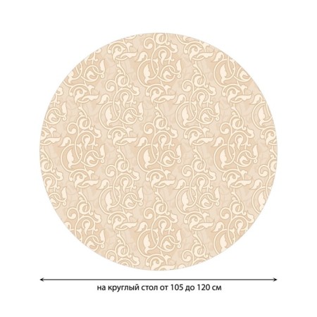 The tablecloth “leaf lines”, round, oxford, elastic band, size 140x140 cm, diameter 105-120 cm-1