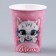 A set of paper dishes is a disposable cat ": 6 plates, 1 garland, 6 glasses