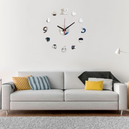 Watching interior, 3D "hearts", silent, sticker, large, d-40 cm-1