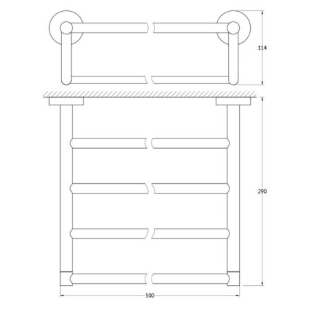 Shelf for towels with a barbell, width 50 cm, chrome-1