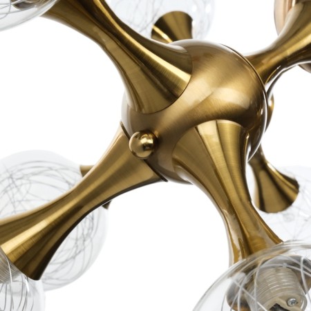 Chandelier "Molecule" 8xg9 brass 73x73x150 cm-6