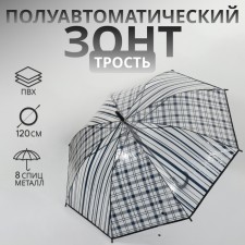 Umbrella - a semiautomatic “cage” cane, 8 spokes, r = 54 cm, black color