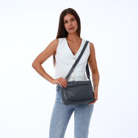 Women's bag with lightning, gray color-6