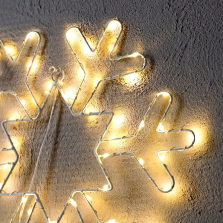 Snowflake LED figure 30 cm, metal, AAX3 batteries (not in the kit), warm white glow-2