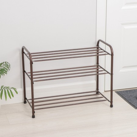 Shoe stand, 3 tiers, 65 × 32 × 48.5 cm, color Copper Antik-1
