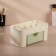 Organizer for storage, 6 sections, with a box, 21 × 10.5 × 9 cm, beige/green color