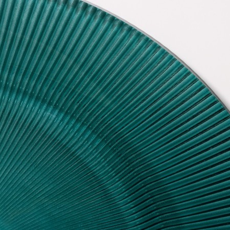 Black dining plate "Emerald", d = 27 cm, turquoise color with silver chasing-5
