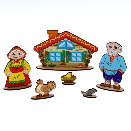 Puppet Theater fairy tales on the table "Kurochka Ryaba"-2