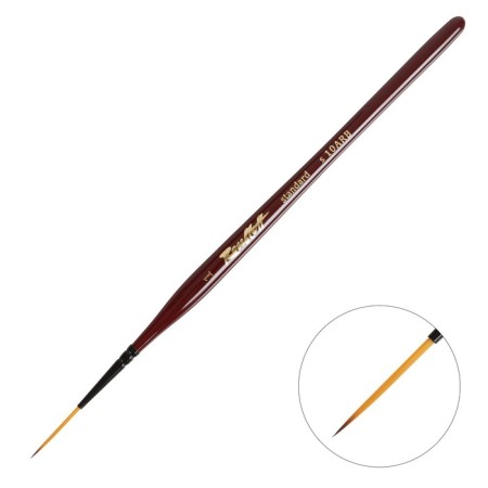 Brush liner synthetics RUBLOFF hobbies S10ARB No. 1, long pile, short handle is varnished, red