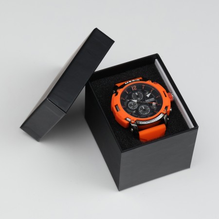 Men's watches, d-5.1 cm, with a chronograph, 3 atm, luminous, orange-3