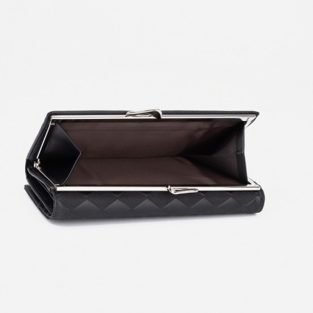 Women's wallet on magnets, black color-2