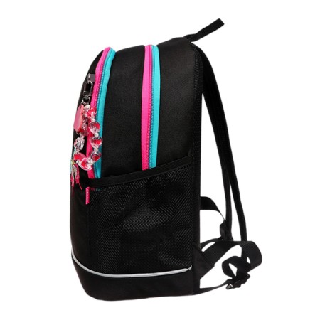 School backpack, 38 x 28 x 18 cm, Grizzly, ergonomic back, + keychain, black-4
