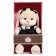 Soft toy "Bunny Lin", in a fashionable black dress with a white collar ", 25 cm