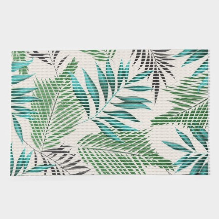 Palm branch rug for the house, 40 × 65 cm, green color-4