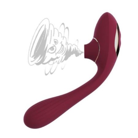 Vibrator Oka-Fucks, with vacuum-wave clitoris stimulation, 20 modes, burgundy-1
