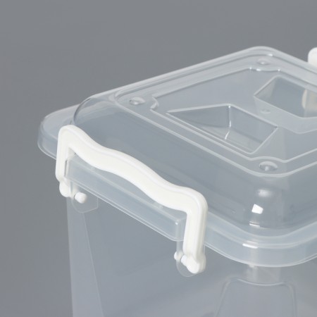 Container for storage with a lid, 4 l, 19.5 × 19.5 × 17.5 cm, transparent-1