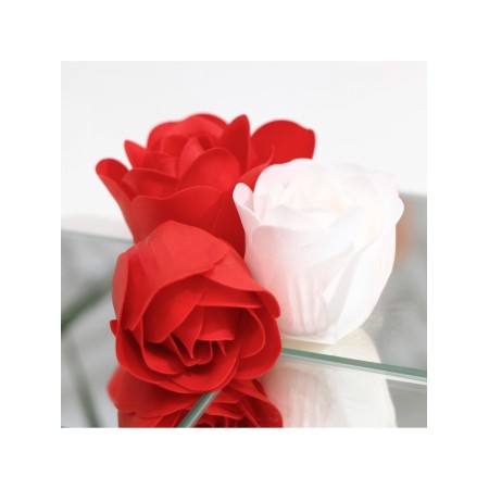 Soap roses, white and red, set of 6 pcs.-6