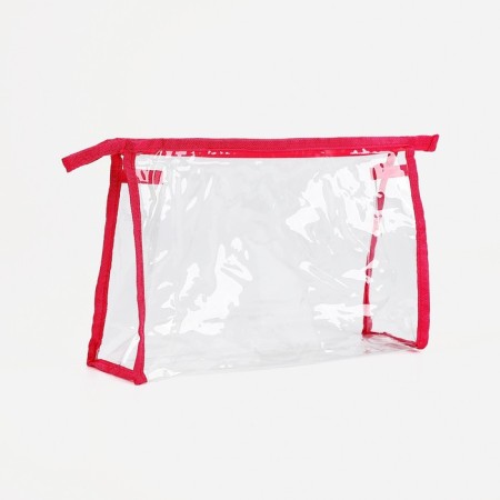 Lightning cosmetic bag, transparent/raspberry color