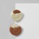 Earrings plastic "cookie" bitten, white-brown color in silver