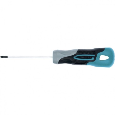 Screwdriver GROSS, PZ0 x 75 mm, S2, three -component handle