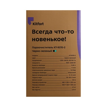 Steiring KitFort KT-9170-2, 1050 W, 0.38 l, 30 g/min, heating 3 minutes, black-green-9