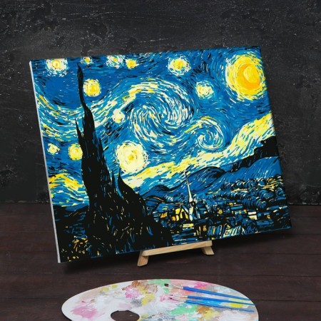 Picture on the rooms on canvas with the subframe "Star Night" Vincent Van Gogh, 40 x 50 cm-1