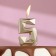 Candle in the cake on the skewer "Almaz", the number "5", champagne, 4.8x2.6 cm