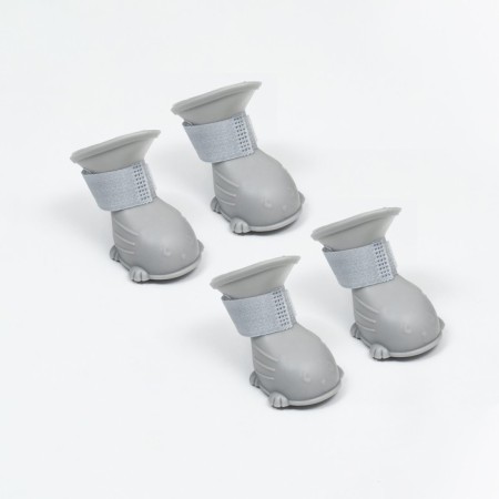 Dog boots, rubber, set 4 pcs, size S, gray-4
