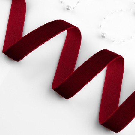 Velvet tape, 20 mm, 18 ± 1 m, burgundy color # 43-1