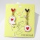 Earms with enamel "Cat" with hearts, colored in gold