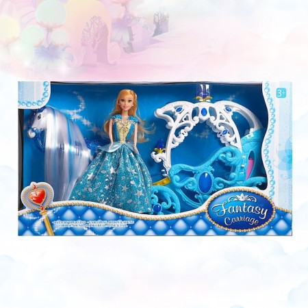 A carriage for dolls with a doll, the horse walks-6