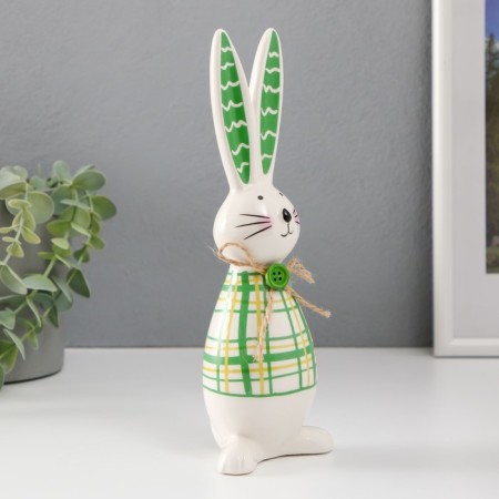 Souvenir ceramics "Bunny, shirt in the cell" Green 7.8x6.3x22.2 cm-3