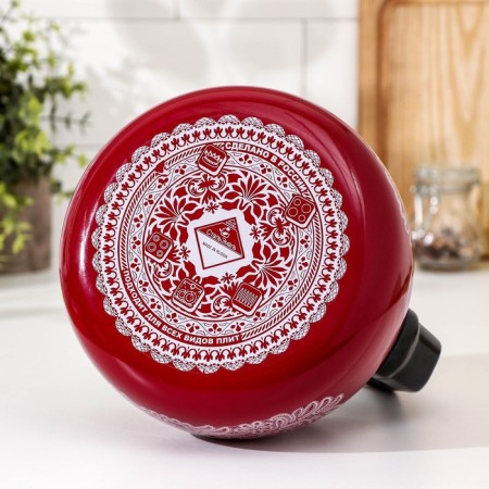 A kettle with a whistle "Vologda lace", 2 l, a fixed handle, induction-3