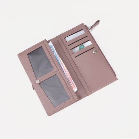 Women's wallet on the button, pink color-4