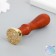 Printing for wax with a wooden handle "Dolphin and coral" 9x2.5x2.5 cm