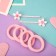 Hair set "Sandra" (4 elastic bands, 2 invisibility 5.5 cm) flower, pink