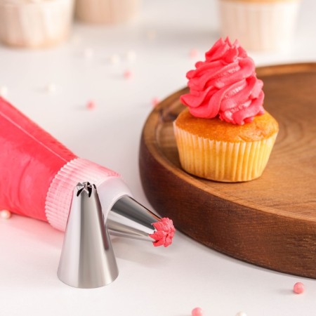 Confectionery nozzle "Closed rose", d = 2.2 cm, output 1 cm, stainless steel-3